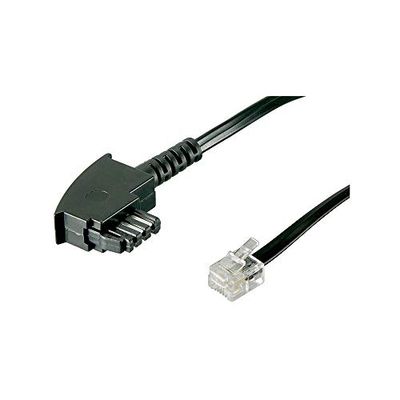 Goobay 50940 TAE-F Cable, Internatinal Pin out, 4-Pin, Black, 10m Length