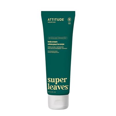 ATTITUDE Body Cream, EWG Verified Moisturizer, Vegan Moisturizing Products For Dry Skin, Dermatologically Tested, Lemon Leaves, 240 mL