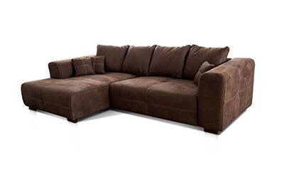 CAVADORE Mavericco Canapé d'angle, Microfibre, Florence Marron foncé, Brun foncé