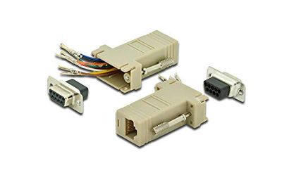 DIGITUS D-Sub 9 to RJ45 Adapter - Coupling for self-assembly - Plug to socket - RS-232 - RS-485 - PVC Case