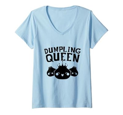 Donna Dumpling Queen Bacchette Wrap Cuisine Maglietta con Collo a V