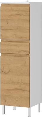 Germania 4333-559 - Armadio in legno di quercia Grandson, senza maniglie, 34 x 120 x 34 cm (larghezza x altezza x profondità)