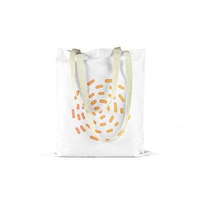 Bonamaison Printed Tote Bag, Reusable Grocery Bag, Shopping Bag, Machine Washable, Foldable, Canvas Cloth Bag with Handles, 48x55 Cm