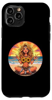Peace Sunflower Women Love Boho Style Freedom Girl Hippie Case for iPhone 11 Pro