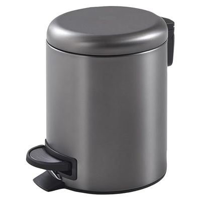 Gedy Potty Pedaalemmer met deksel, 5 l, Gun Metal