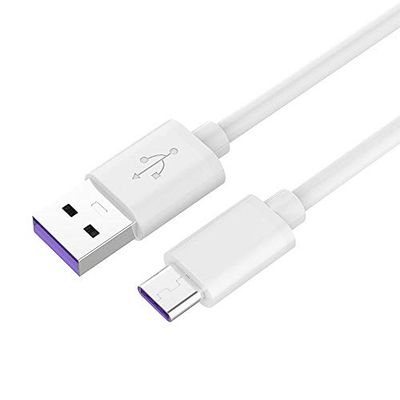 Premium Cord snellaadkabel, USB-C 1 m, Super Fast Charging 5A, USB 3.1 type C-stekker naar USB 2.0-stekker, snellaad- en datakabel, geschikt voor type C-apparaten, wit, 1 m