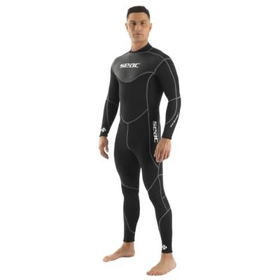 SEAC Sense Long Man, våtdräkt våt en del utan huva för snorkling och dykning, neopren 3 mm