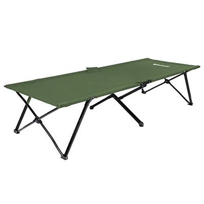 SONGMICS Opvouwbaar campingbed voor 1 persoon, logeerbed, 206 x 75 x 45 cm, capaciteit 110 kg, voor kamperen, wandelen, outdoor-reizen, olijfgroen, GCB25J