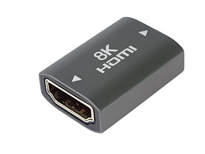 PremiumCord Adapter HDMI A naar HDMI A, bus naar bus, UHD 8K @60Hz, 4K @120Hz, Full HD 1080p, HDMI 2.1, 3D, kleur spacegrijs, vergulde aansluitingen