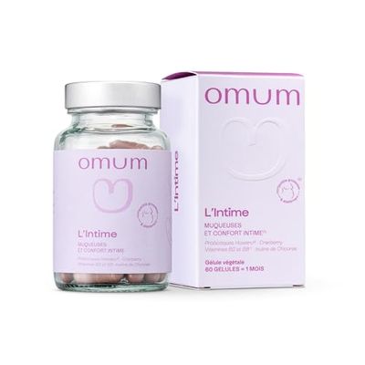 OMUM - L'Intime Complément Alimentaire - Pré & Probiotiques spécifiques à la flore intime - Protége et rééquilibre, formule naturelle - Compatible grossesse - Vegan - 60 gélules pour 1 mois de cure