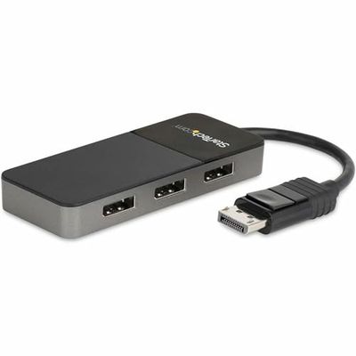 StarTech.com Hub MST de 3 Puertos DisplayPort 1.4 - Divisor Splitter DP para 3 Monitores - Adaptador DisplayPort a 3x DisplayPort de 4K - Alimentado por USB - Windows Solamente (MST14DP123DP)