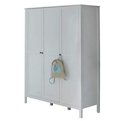 trendteam smart living Armoire de la chambre des enfants avec beaucoup d'espace de rangement, Blanc, 141 x 192 x 209 cm