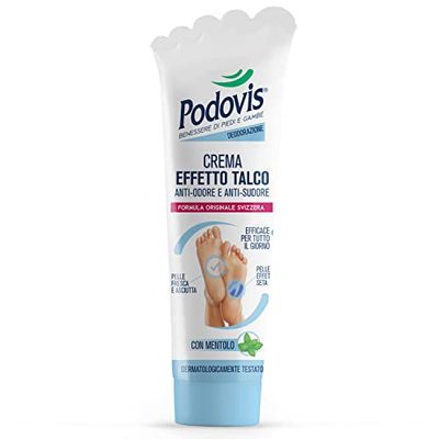 Podovis, Talcum Effect Cream - Anti Odour Foot Cream, Absorbs Sweat, Prevents Bad Odour Formation, Moisturizing Properties, Feeling Freshness, 100 ml