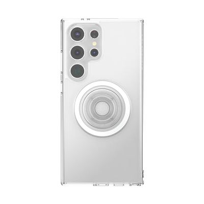 PopSockets: PopCase (para MagSafe) - Funda para Samsung Galaxy S24 Ultra con un Soporte y Agarre Deslizante PopGrip Slide con Top Intercambiable - Clear