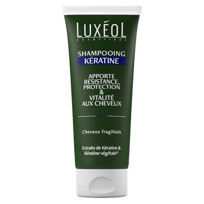 Luxéol - Shampoing Kératine - Apporte Résistance, Protection & Vitalité aux Cheveux - Enrichi en Kératine et Kératine Végétale(1) - Formule d'Origine Naturelle - Fabriqué En France - 200 ml