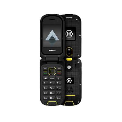 Téléphone à clapet Hammer DIG LTE 4G Robuste, 2 écrans, sans simlockage, Double SIM, sans contrat, 1200 mAh, 4G/LTE, étanche IP68