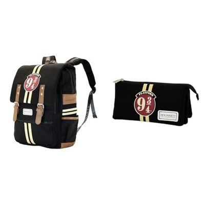 Harry Potter Warner 9 3/4 - Oxford Backpack + Triple Pencil Case HS