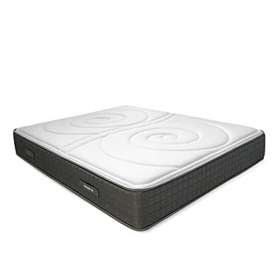 DUÉRMETE ONLINE Matelas en Mousse viscoélastique Double Face – Hauteur 25 cm – Visco sur Les Deux Faces – Rembourrage Confortable, Blanc, 160 x 180 cm