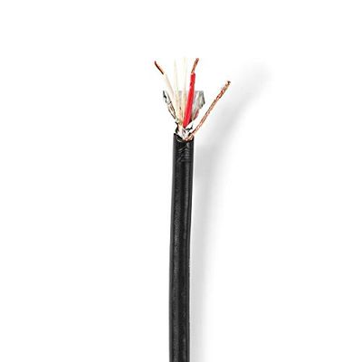 Microfoonkabel | 2x 0,35 mm² | koper | 100,0 m | rond | pvc | zwart | rol