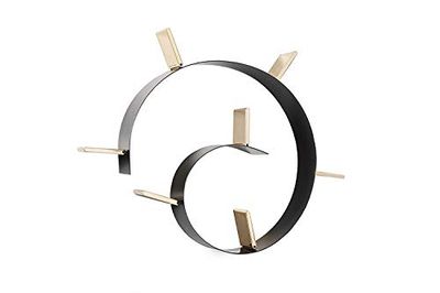 Kartell Bookworm, Bibliothèque Flexible, 7 Serre-livres (320cm), Noir et or