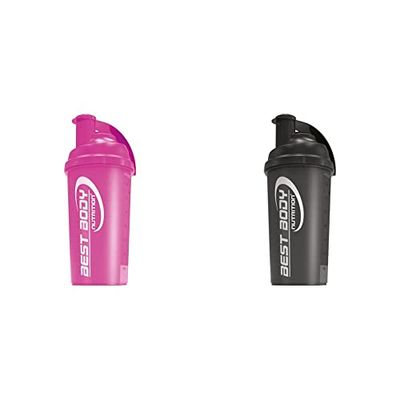 Best Body Shaker Botella Rosa 700 ml & Edition Shaker, 700ml, negro (Black steel)