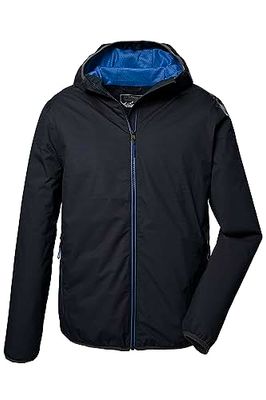 killtec Uomo Giacca funzionale con cappuccio, giacca outdoor ripiegabile KOS 258 MN JCKT, dark navy, M, 41366-000