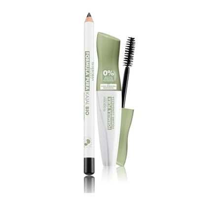 Deborah Milano - Set Makeup Matita Kajal Occhi BIO Formula Pura, Deep Black n.1 e Mascara Formula Pura Volume e Lunghezza, Volumizzante e Allungante, Nero,12 ml