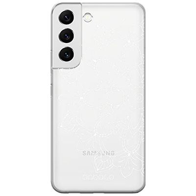 ERT GROUP mobiltelefonfodral för Samsung S22 originalt och officiellt licensierat Babaco mönster Mandalas 005 Vit optimalt anpassad till formen på mobiltelefonen, gedeeltelijk transparant