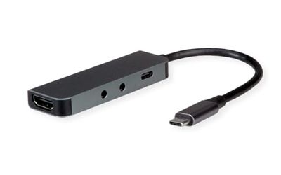 ROLINE docking station type C, 4K HDMI, 2x 3,5mm audio (TRRS + TRS)
