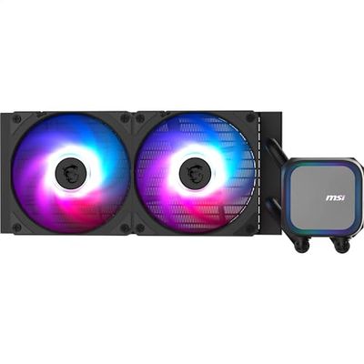 MSI MAG CORELIQUID A13 240 AIO CPU Liquid Cooler - Copertura completa della CPU, Design migliorato del canale d'acqua,CycloBlade 7, Radiatore a flusso separato, Ventole con cuscinetto a RIFLE