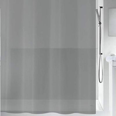 Spirella 180 x 200 Grey Bio Collection, Textile Shower Curtain, 100% Polyester, PEVA