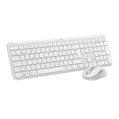 Logitech MK950 Signature Slim Wireless Keyboard and Mouse Combo - White, QWERTY US International Layout