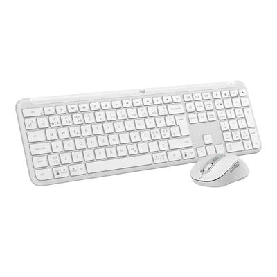 Kit con mouse e tastiera wireless Signature Slim MK950 di Logitech - Bianco, Layout Scandinavo QWERTY