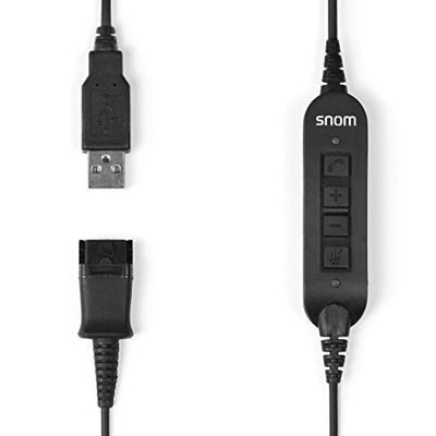 Snom ACUSB USB Adapter Cable for Headsets A100M and A100D; 4343, preto