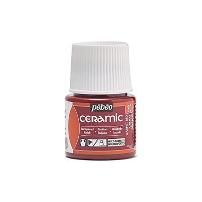 Pebeo - Cerámica - Color opaco para terracota, cerámica y loza - Botella 45 ml, Garnet