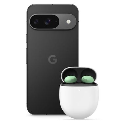 Google Pixel 9 - Unlocked Android Smartphone with Gemini, Advanced Camera, 24-Hour Battery, and 6.3" Actua Display - Obsidian, 256GB+Pixel Buds Pro 2