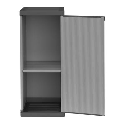 Mongardi W2016 Armoire en résine de PVC et PP, 1 Porte, 1 étagère, Facile à Monter, système modulaire, résistant, adaptée aux environnements intérieurs et extérieurs, 34 L x 40 P x 85 cm, Noir et