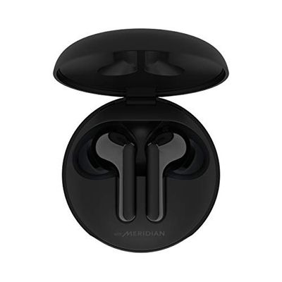 LG TONE Free HBS-FN4B - Auriculares True Wireless con Sonido Meridian, Bluetooth 5.0, Estuche de Carga inalámbrico, Carga rápida, comandos de Voz Google, protección IPX4 y Doble micrófono, Negro