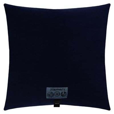 Mjukt fleece-örngott – polarfleece-örngott med virkade stygn – fluffigt örngott – 40 x 40 cm – 595 Dark Marina – från "zoeppritz since 1828", 702291-595-50 x 50