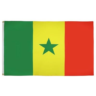 AZ FLAG - Bandera Senegal - 90x60 cm - Bandera Senegalesa 100% Poliéster Con Ojales de Metal integrados - 50g - Colores Vivos Y Resistente A La Decoloración