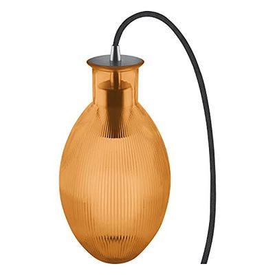 Ledvance Vintage Edition 1906 - Candeeiro de mesa com casquilho E27, vidro laranja, sem lâmpada, cinzento