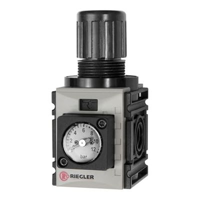 RIEGLER 142406-FUM 7208-KM tryckregulator, d. DV »FUTURA-mini«, Kompaktmano., G 1/4, 0,5-8 bar, 1 st.