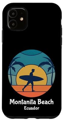 Custodia per iPhone 11 Montanita Beach Ecuador Surf Vintage Surfer Beach Surf