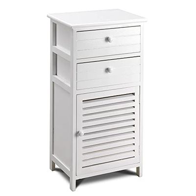 King Collection King Home C656896 Commode 2 Tiroirs avec Porte, Blanc, 40 X 29 X 78H