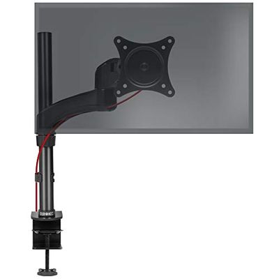Duronic DM451X2 Enkele PC Monitor Beugel | Zwart Staal | Hoogte Verstelbare Arm voor 1 15”-27” LED LCD TV Televisie Scherm | VESA 75 100 plaat | Computer Beeldscherm Standaard | 13 kg Draagcapaciteit