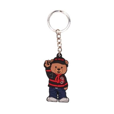 A.C. Milan Portachiavi con Teddy, Logo Ufficiale, Idea Regalo, Prodotto Ufficiale