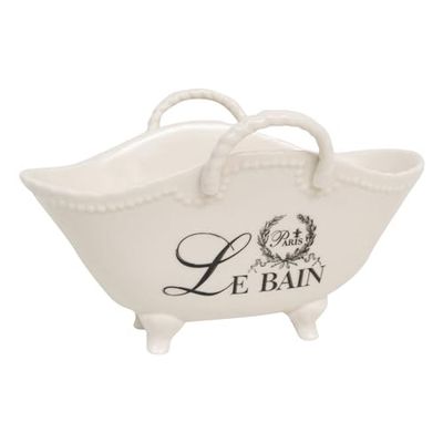 Biscottini 2 porte-savon en porcelaine Le Bain L20,5 x PR12,3 x H12,5 – Porte-savon en forme de baignoire – Porte-savon pour salle de bain