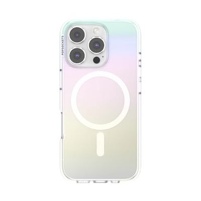 PopSockets Custodia per iPhone 16 Pro compatibile con MagSafe, custodia per iPhone 16 Pro, compatibile con ricarica wireless - Shimmer