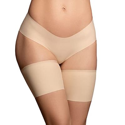 Bye Bra Fasce Coscia per Donna, Cinturini in Silicone, Fasce Anti-Sfregamento E Sfregamento, Prevengono Lo Sfregamento Dell'Interno Coscia, Beige E Nero, S-XXL