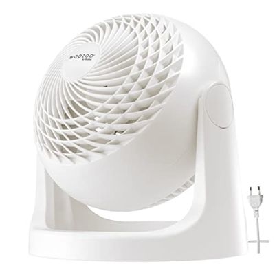 Iris Ohyama Woozoo, 23m², Ventilador de mesa, Blanco, 3 velocidades, Silencioso, Potente,Escritorio, Portátil, Sobremesa, Table Fan, Ventoinha para casa, el dormitorio, a oficina, Frio, PCF-HE18